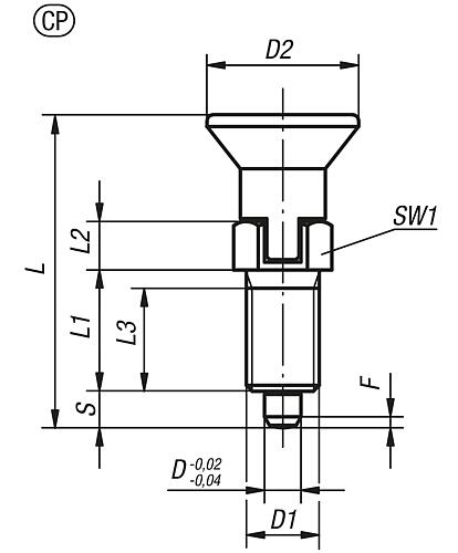 Arretierbolzen mit Gewindesicherung Gr.0 M08X1, D=4, Form: CP mit Rastnut ohne Kontermutter, Edelstahl gehärtet - K1096.093004 - direkt von HUG Technik ✓