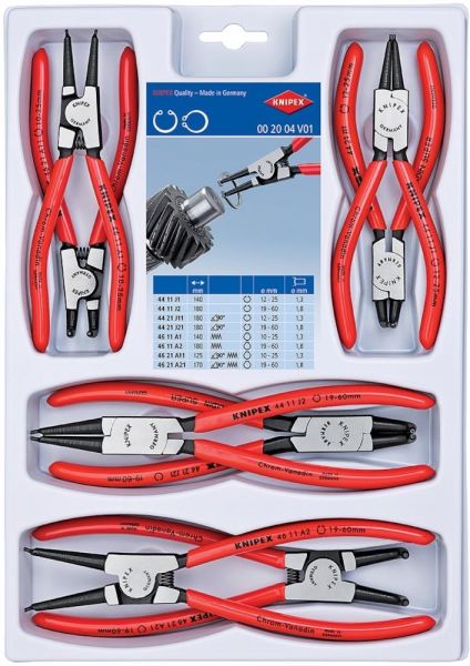 KNIPEX® Sicherungsringzangen Set 8-teilig J+A1-21 - bekommst Du bei HUG Technik ♡