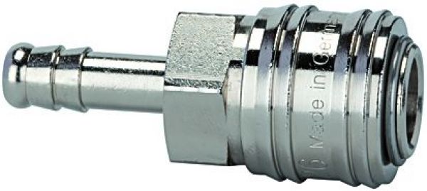 Schnellverschlusskupplung NW 7,2, Messing vernickelt, Tülle LW 8 - kommt direkt von HUG Technik 😊