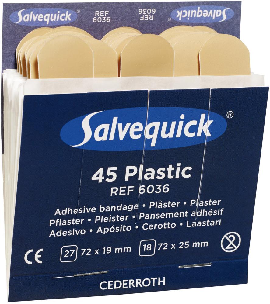 Salvequick® Nachfüllpackung, 6 x 45 Pflaster, wasserabweisend - bei HUG Technik ♡