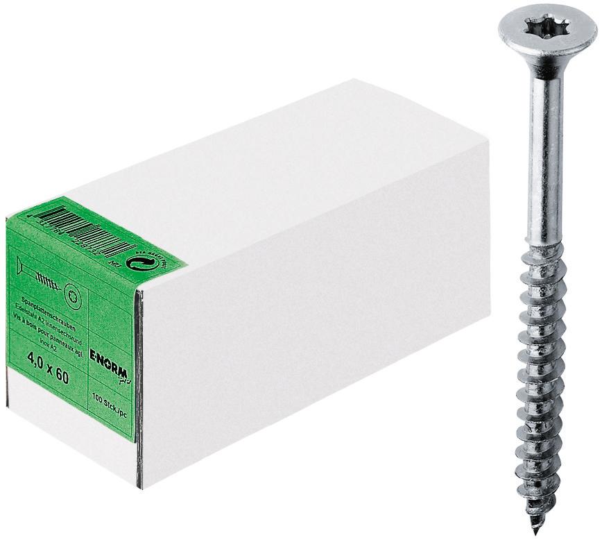 E-NORMpro Spanplattenschraube, Senkkopf A2 T10 ISR 3,0x 20 KP, Packung mit 200 Stück - gibt’s bei ☆ HUG Technik ✓