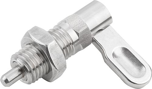 Sperrriegel mit Anschlag M10, Form: B Edelstahl, rechts, D=4 - K1285.2050410 - bei HUG Technik ✓