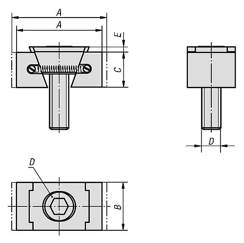 Keilspanner mit Bearbeitungs-Zugabe B=24 Vergütungsstahl, schmal, F=M08x25, F=M08x25 - K0649.3108 - direkt von HUG Technik ✓