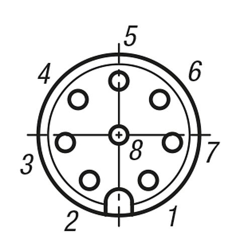 Steckverbinder, 8-Polig mit Schraubanschluss M12X1, Form:A Gerade, D=14,5, L=41,5, P=10000, PVC schwarz - K1498.1208X10000 - bei HUG Technik ✓