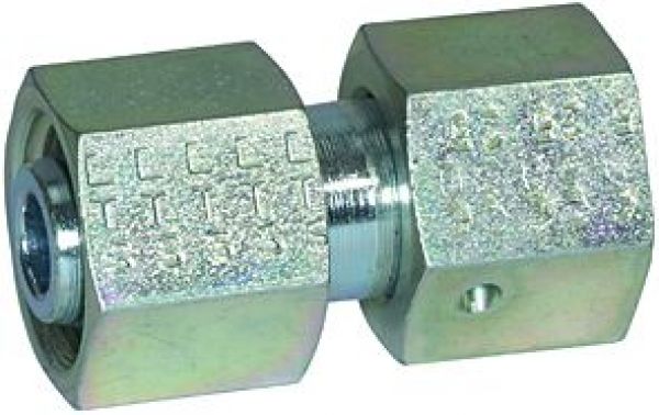 Einstellbare gerade Verschraubung, Rohr-Außen-Ø 18, Stahl verzinkt - erhältlich bei ✌ HUG Technik ✓