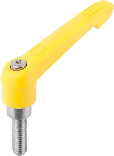 Klemmhebel Gr.1 M06x20 Kunststoff, gelb RAL1021, Komp: Edelstahl - K0270.10616x20