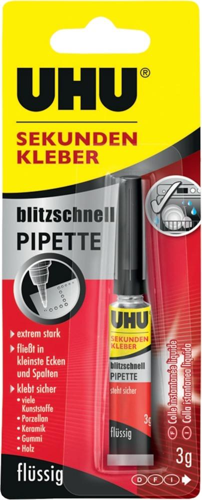 UHU® SEKUNDENKLEBER blitzschnell PIPETTE CONTROL flüssig, 3 g - bei HUG Technik ♡