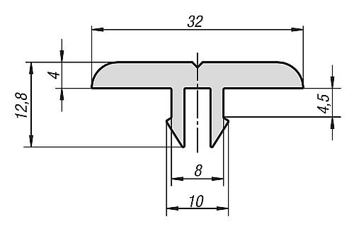 Gleitleiste L=2000, schwarz, Typ I - K1056.081321 - direkt von HUG Technik ✓