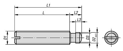 Gewindestift mit Druckzapfen M06 Edelstahl, DIN6332, L1=30 - K0390.061X30 - bei HUG Technik ✓