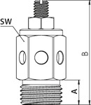 Schalldämpfer, Bronce gesintert, Messing- Gehäuse,einstellbar,G1 - bei HUG Technik ✭