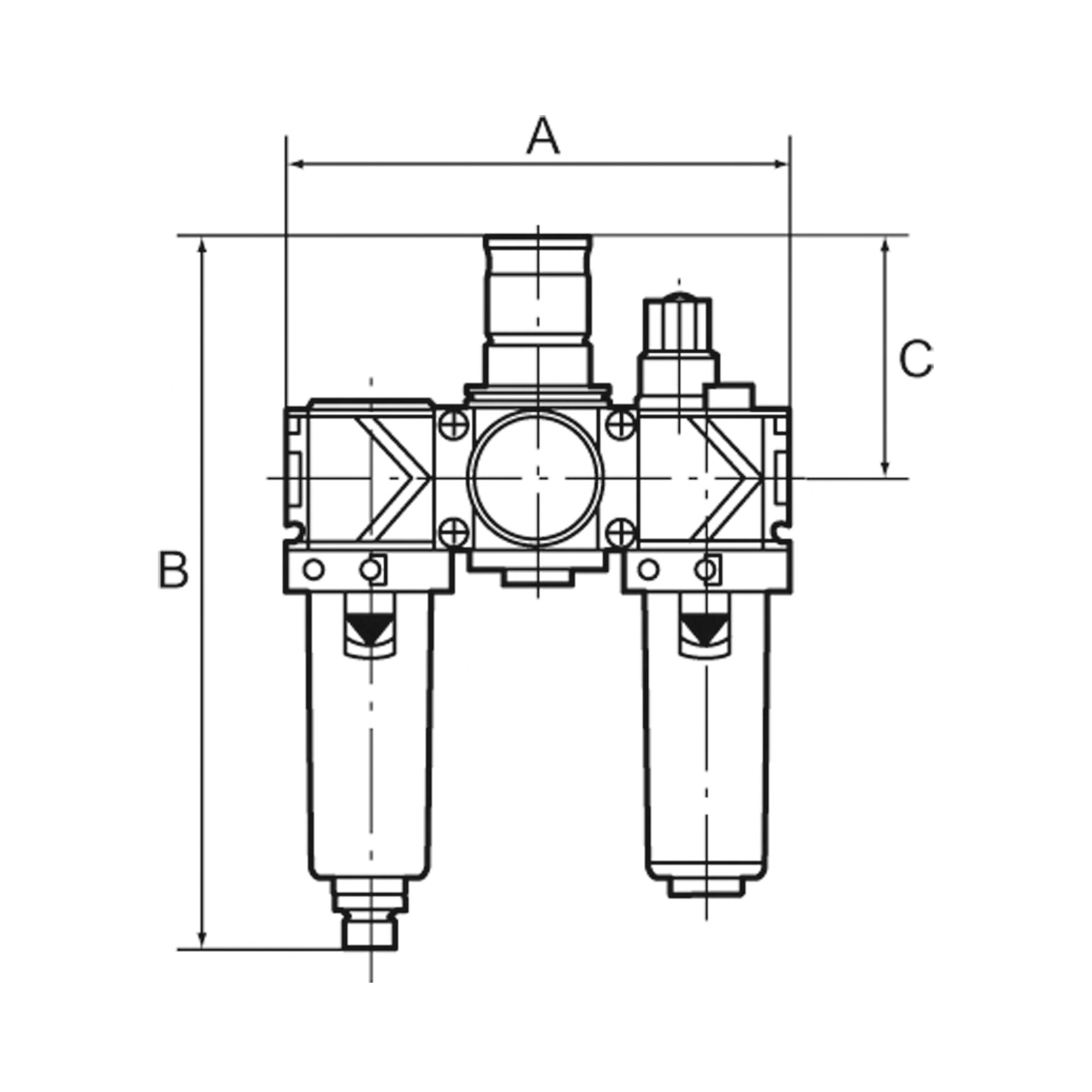 Wartungseinheit 3-tlg. »variobloc« PC-Behälter, Schutzkorb, BG1, G1/4 - gibt’s bei ☆ HUG Technik ✓