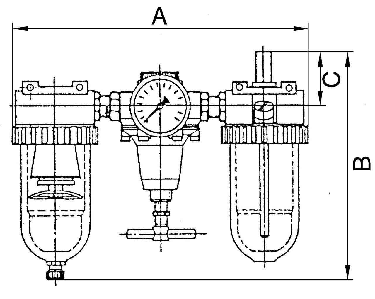 Wartungseinheit 3-tlg. »Standard« mit Metallbehälter, BG 1, G 1/4 - bei HUG Technik ✭