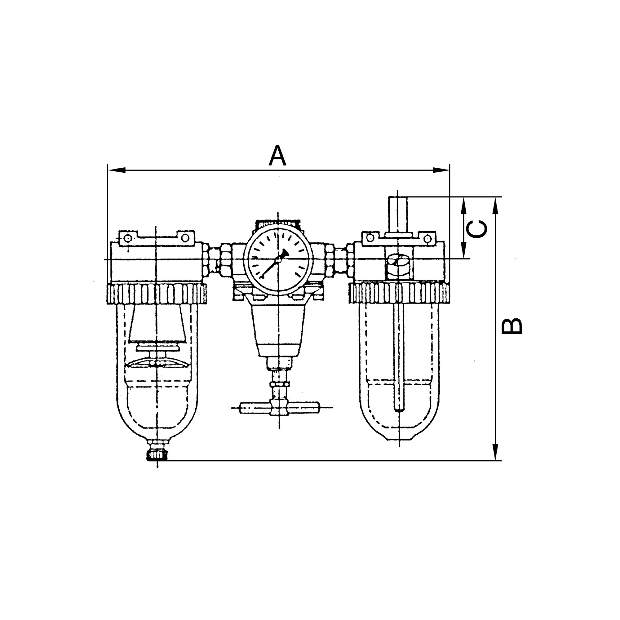 Wartungseinheit 3-tlg. »Standard«, Metallbehälter, BG 4, G 1 1/2 🖤 bei HUG Technik ✓