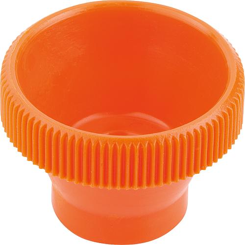 Rändelknopf für Sechskantschrauben D1=17 H=11,5, Form: B Pom, orange, für=M04, SW=7 - K1138.11040 - direkt bei HUG Technik ✓