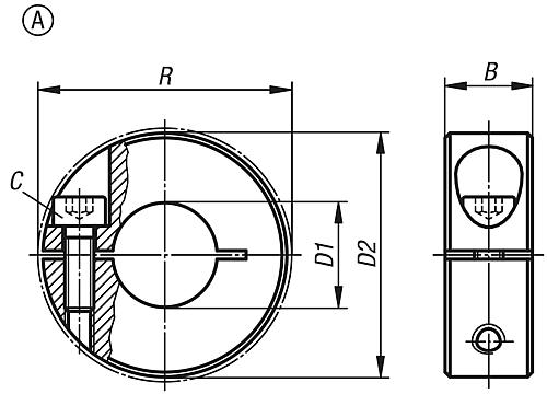 Klemmring geschlitzt, Form:A Aluminium 10X24, B=9 - K0611.01003 - bei HUG Technik ✓