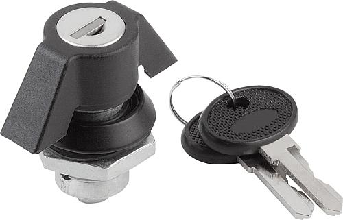 Drehriegel mit Knebelbetätigung Zink, abschließbar - K0525 - erhältlich bei ✭ HUG Technik ✓