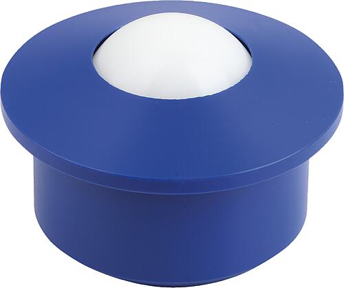 Kugelrolle Gehäuse, Form:A Kugel aus POM DK=22,225, POM - K1827.220