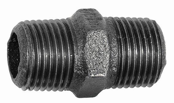 Doppelgewindenippel 280 R 1 1/2 a., R 1 1/2 a. Temperguss schwarz - erhältlich bei ✭ HUG Technik ✓