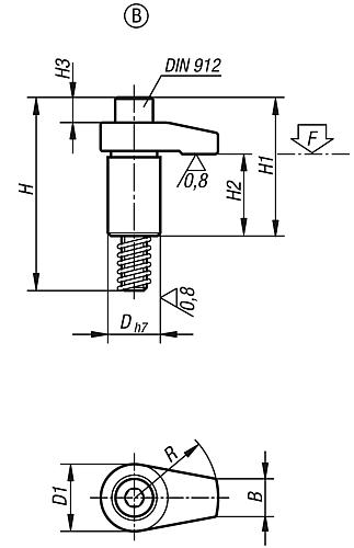 Spannhaken D=18, Form: B, geschliffen - K0014.208020 - bei HUG Technik ♡