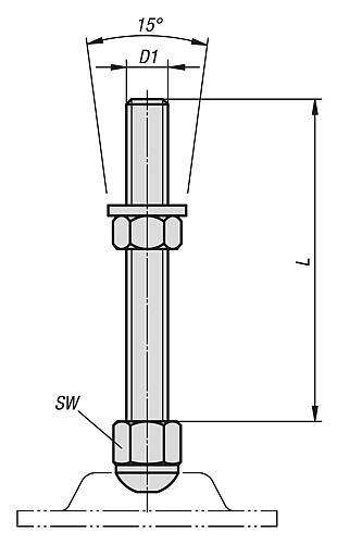 Gewindespindel für Stellfüße M08X100 Edelstahl - K0669.081002 - gibt’s bei HUG Technik ✓