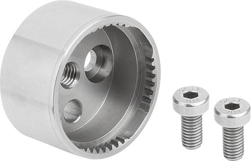 Rastelement mit Innenverzahnung, Form: A, D4=23, N=38, H=13,5, Edelstahl blank, Komp: Edelstahl - K1446.112338 - erhältlich bei ✭ HUG Technik ✓