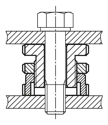 Höhenverstell-Element mit Kontermutter H=24 Edelstahl, D2=25, D=4,5 - K0097.04041 - bei HUG Technik ☆