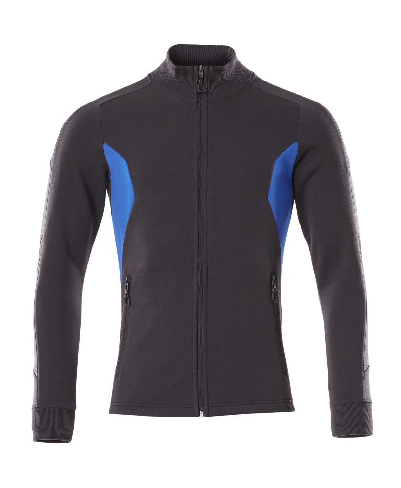 MASCOT® ACCELERATE Sweatshirt mit Reißverschluss  Gr. 2XL/ONE, schwarzblau/azurblau - direkt von HUG Technik ✓