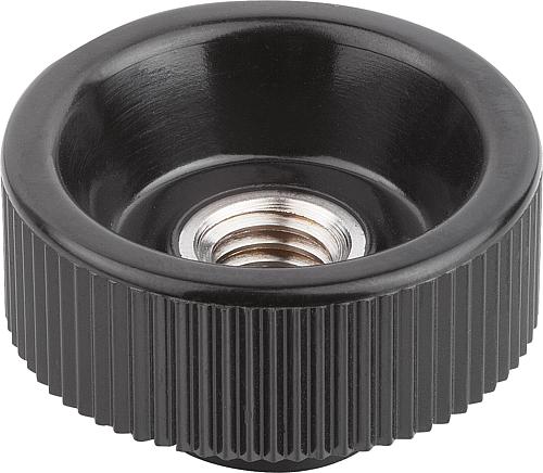 Produktbild Rändelmutter M04 Kunststoff, Komp:Messing - K0138.04 - erhältlich bei ✭ HUG Technik ✓