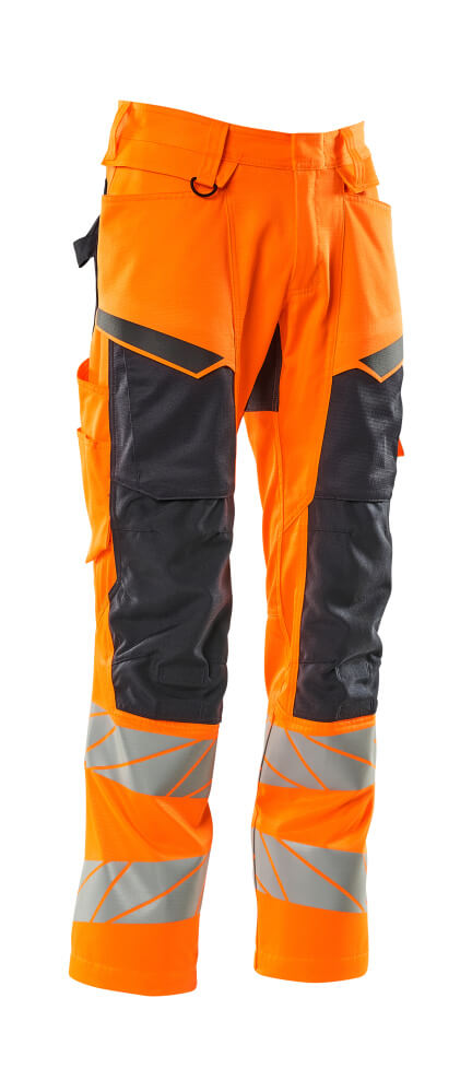 MASCOT® ACCELERATE SAFE Hose mit Knietaschen  Gr. 76/C46, hi-vis orange/schwarzblau - gibt’s bei ☆ HUG Technik ✓