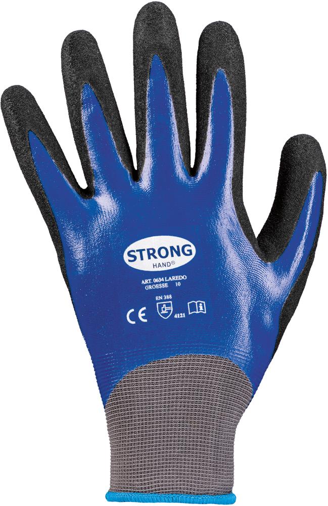 STRONGHAND® Strickhandschuh Laredo, Nitril, blau-schwarz - bei HUG Technik ♡
