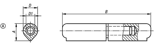 Scharnier schweißbar D=10 L=60, Form: A Stahl, Komp: Stahl - K0984.010060012 - bei HUG Technik ✓