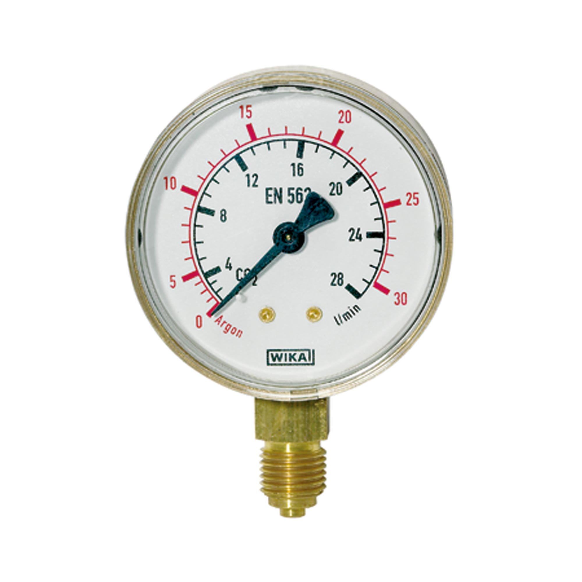 Manometer Sauerstoff, G 1/4 radial unten, 0 - 20/40 bar, Ø 63 mm - bei HUG Technik ✓ ✌