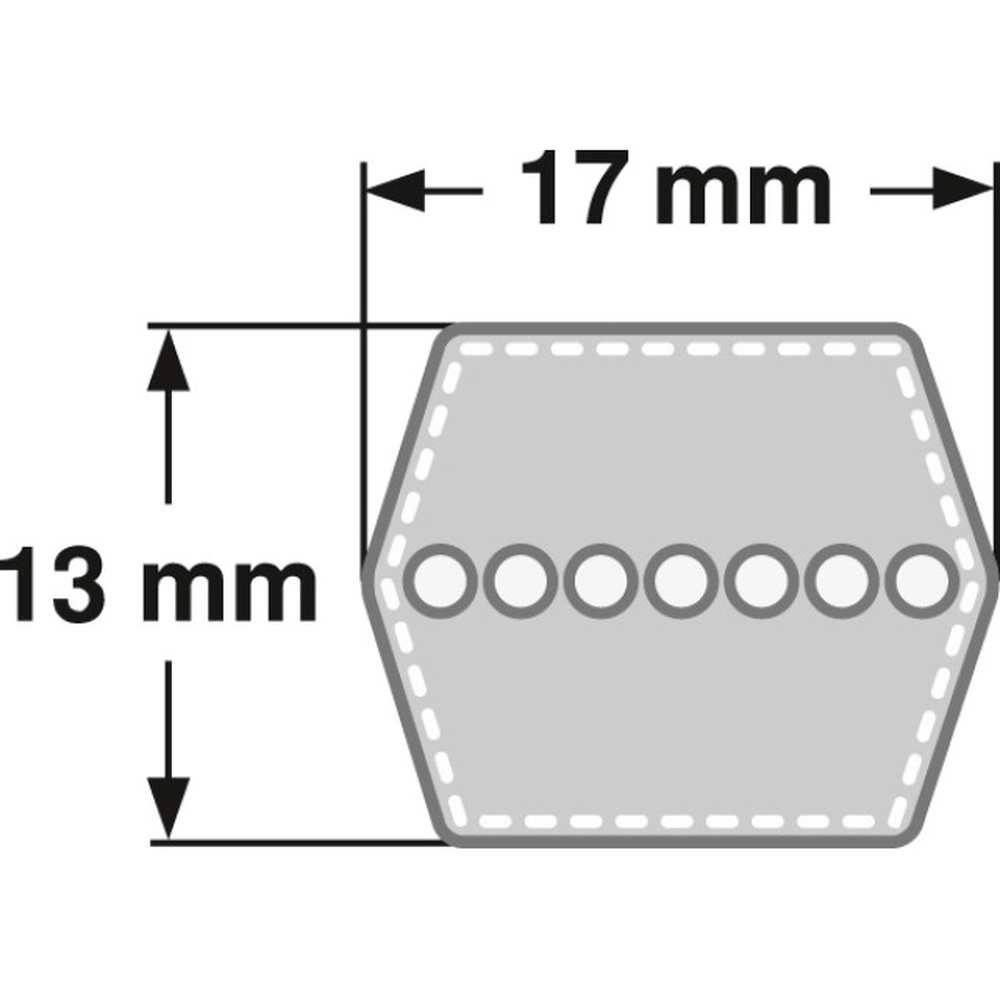 Skizze ConCar Doppelkeilriemen BB/HBB 17x13mm
