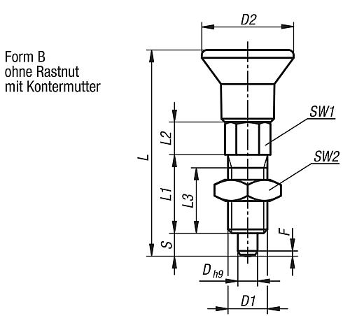 Arretierbolzen Gr.0 M06, Form: B Edelstahl, D=4 - K0747.12004060 - bei HUG Technik ☆