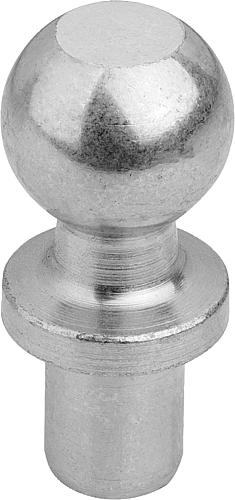 Kugelzapfen für Winkelgelenke, Form:B Stahl, D1=10 - K0713.1080 - bei HUG Technik ✭