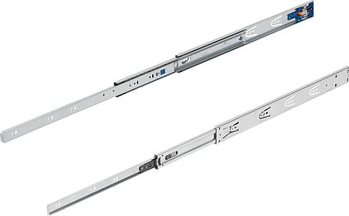 Teleskopschiene L=300 12,7X46, Vollauszug S=300, Fp=35, Stahl blau verzinkt, Montage seitlich, 1 Stück - K1572.0300 - erhältlich bei ✭ HUG Technik ✓