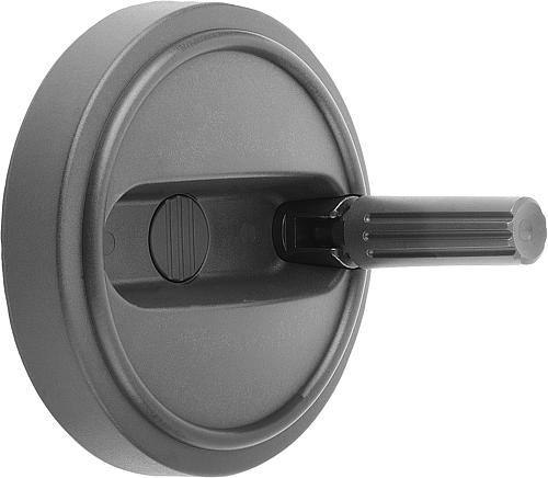 Handrad ohne Nut Gr.1 D1=80 Thermoplast, umlegbar, Komp: Thermoplast, D=10 - K0258.1080106 - erhältlich bei ✭ HUG Technik ✓