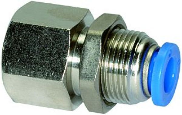 Gerade Schott-Steckverschraubung M12x1,0, Rc 1/8 IG, »Blaue Serie« - bei HUG Technik ✭
