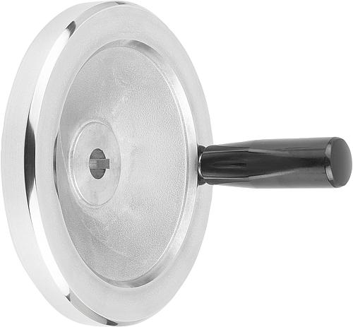 Handrad mit Nut D1=160 Aluminium, Komp: Duroplast, D2=15 - K0161.5160X15 - bei HUG Technik ✭
