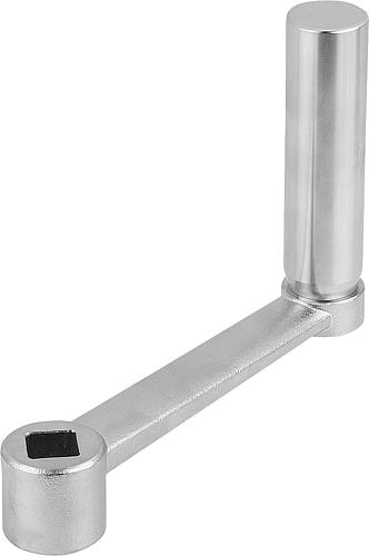 Handkurbel mit Griff Gr.1 A=80 L=100 Edelstahl, drehbar - K0999.4110 - erhältlich bei ✭ HUG Technik ✓