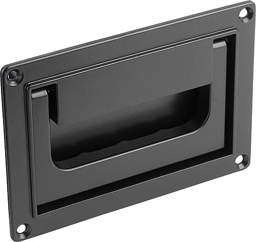 Schalengriff klappbar A=130, Form: B Aluminium, schwarz, Komp: pulverbeschichtet - K0240.07911821 - direkt bei HUG Technik ✓