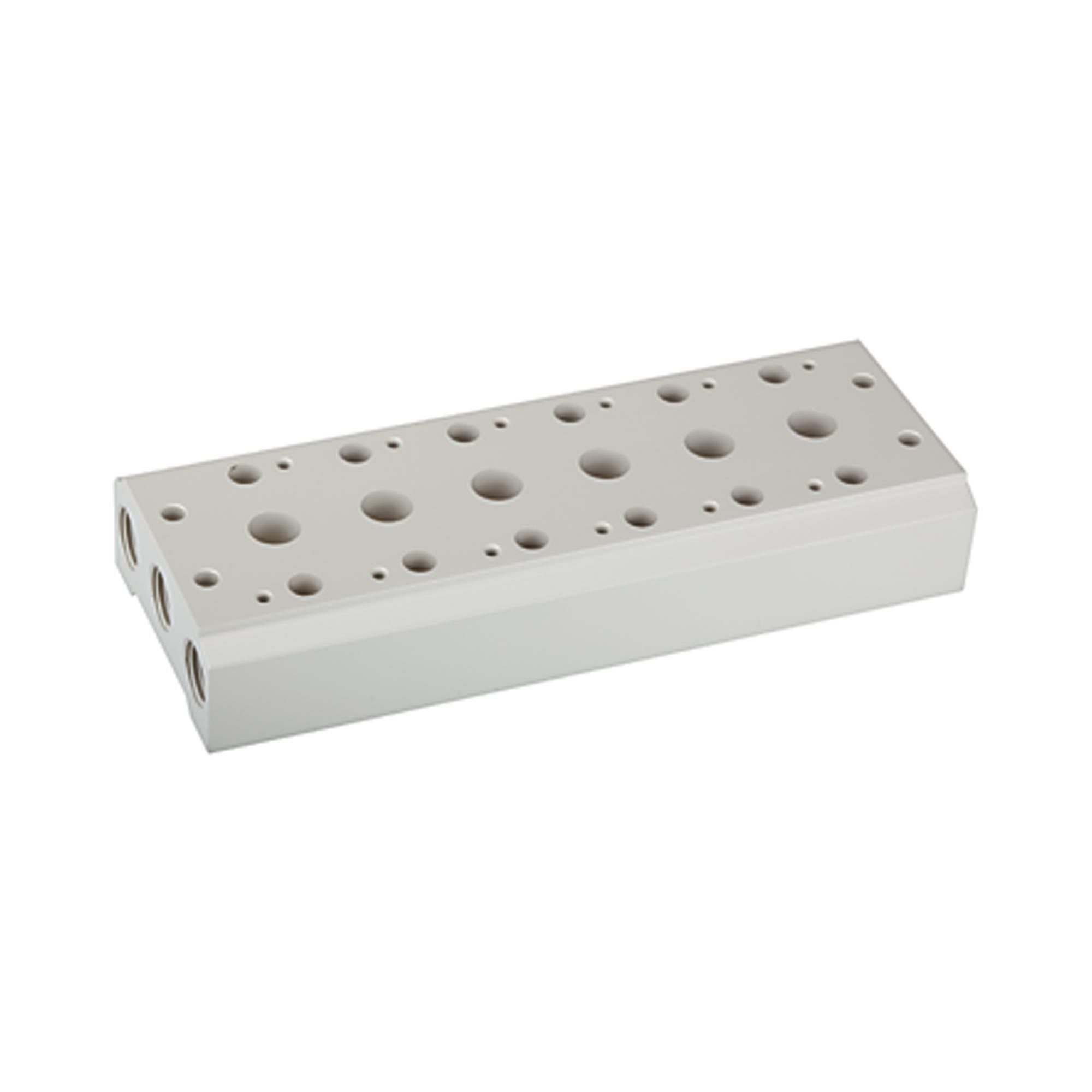 Mehrfach-Grundplatte für 5/2-5/3-Wegeventile, 8 Pos., M5, G 1/8 - bei HUG Technik ☆