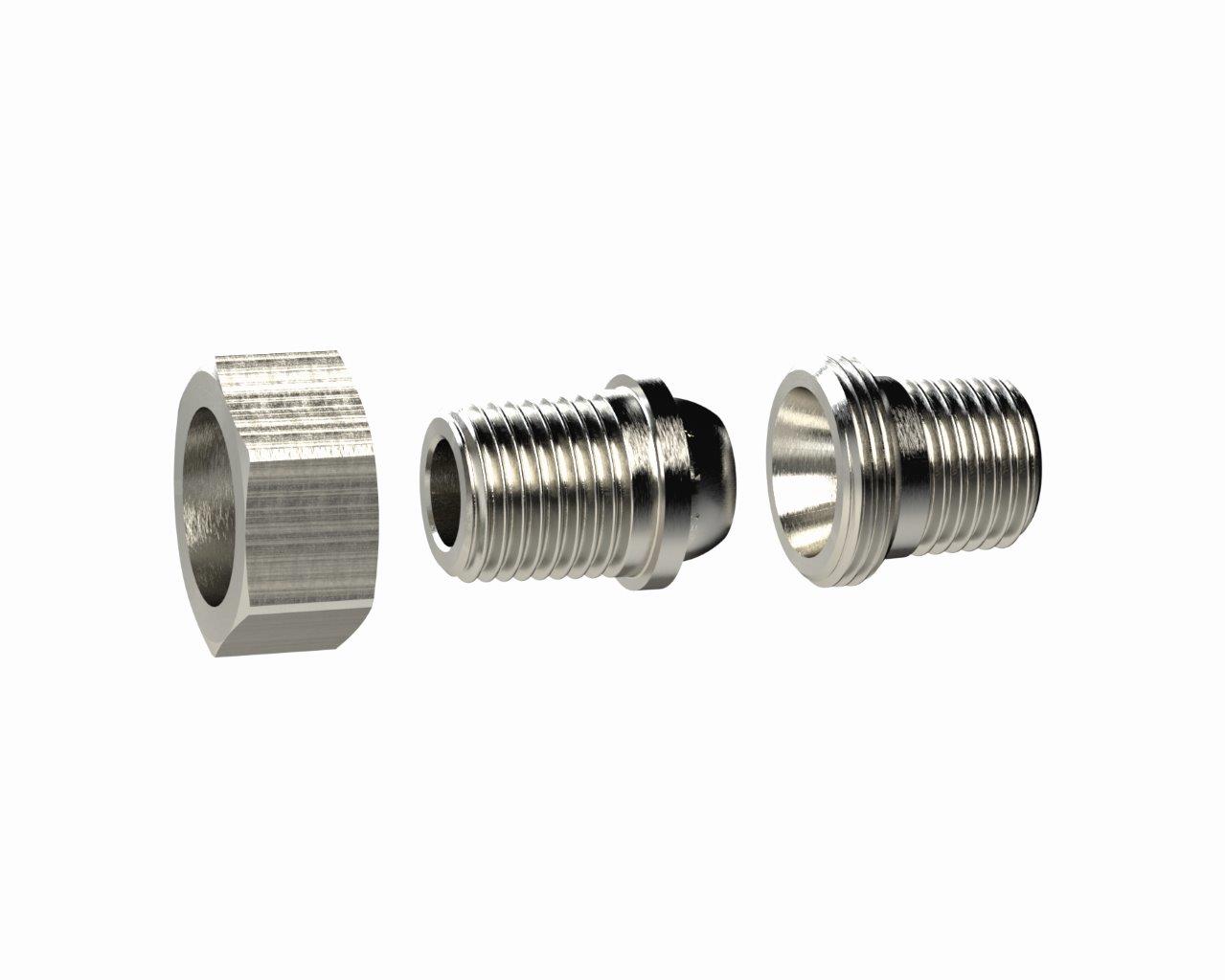 Doppelgewindenippel lösbar, konisch dichtend, R 1 1/2 AG R 1 1/2 AG Messing vernickelt - direkt bei HUG Technik ✓