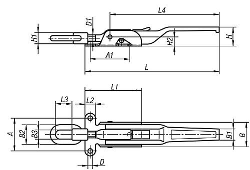 Spannverschluss schwere Ausführung 204x30, Form: A Stahl - K0052.1702041 - bei HUG Technik ✓