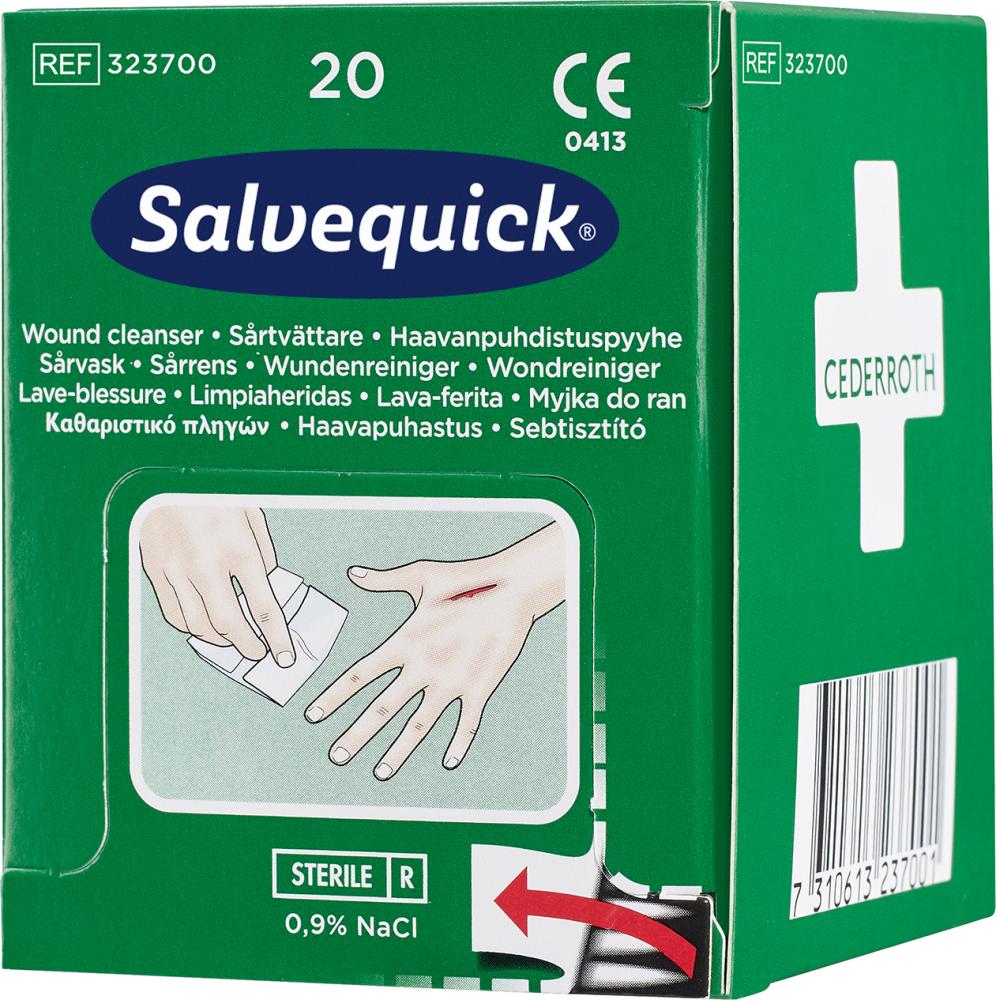 Salvequick® Wundreiniger 20 Stück/Box - direkt von HUG Technik ✓ Salvequick® Wundreiniger 20 Stück/Box - direkt von HUG Technik ✓