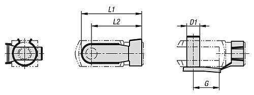 Federklappbolzen für Gabelköpfe DIN71752 G=10 Stahl, verzinkt, Komp: Federbandstahl - K1139.0510 - bei HUG Technik ♡