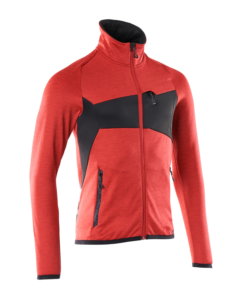 MASCOT® ACCELERATE Fleecepullover mit Reißverschluss  Gr. 2XL, verkehrsrot/schwarz - erhältlich bei ✭ HUG Technik ✓