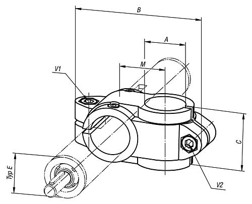 Rohrverbinder Kreuzstück, Form:A Aluminium, Komp:Stahl, A=18, Typ=18 - K0496.1818 - erhältlich bei ♡ HUG Technik ✓