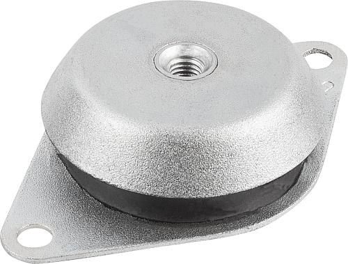 Maschinenfuß D=106, Form: A Stahl, Komp: elast. Naturkautschuk - K0687.106160 - bei HUG Technik ✓