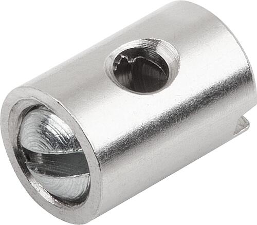 Schraubnippel Klemmung mit Gewindestift, D=5, L=7, Messing vernickelt - K2027.03180507